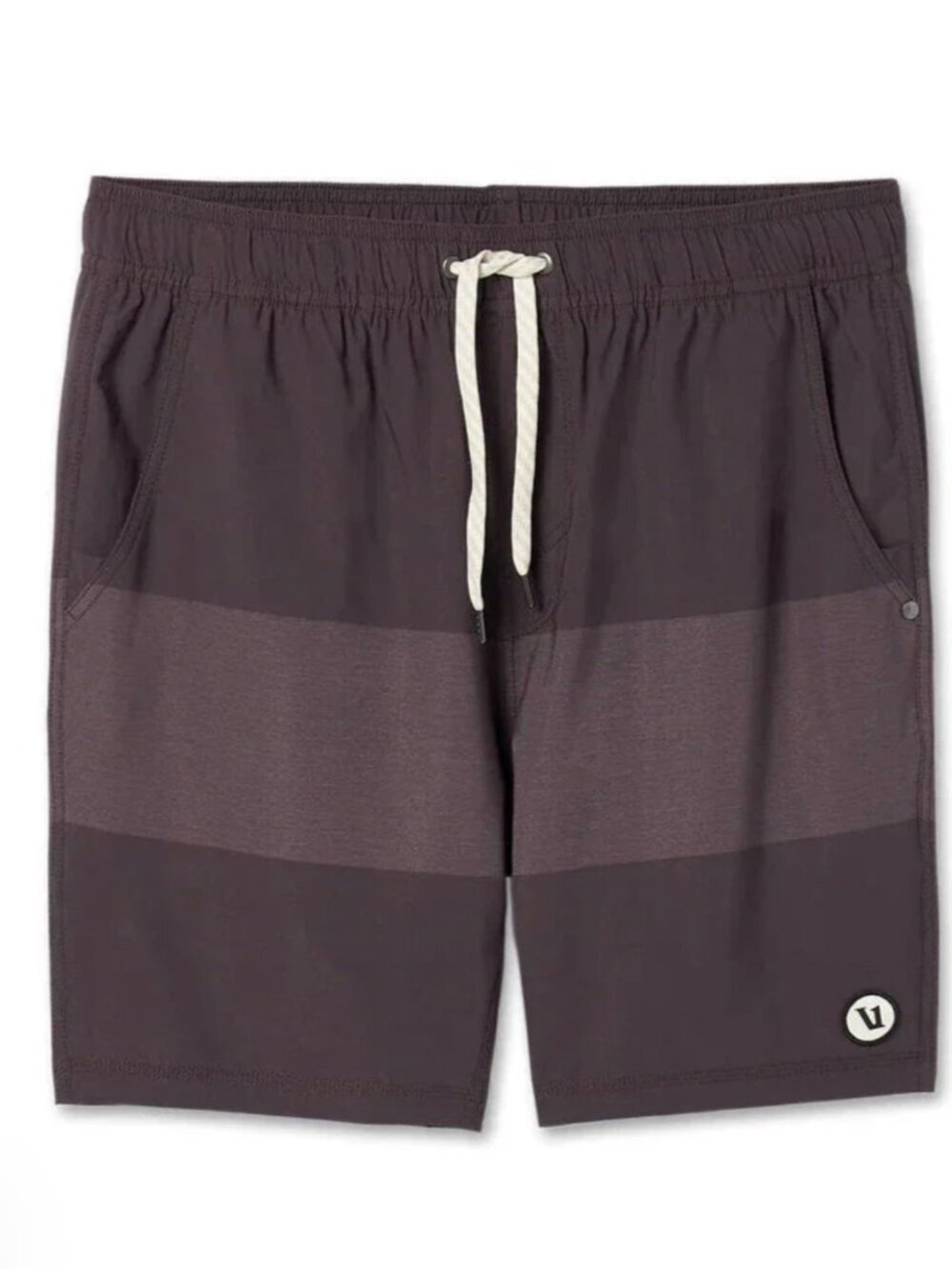 Vuori men's Kore shorts colorblock purple medium sangria colorblock red *flaw*